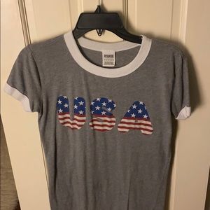 PINK USA ringer t shirt